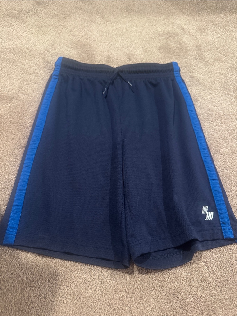 Place Navy Athletic Shorts with Blue Side Stripes